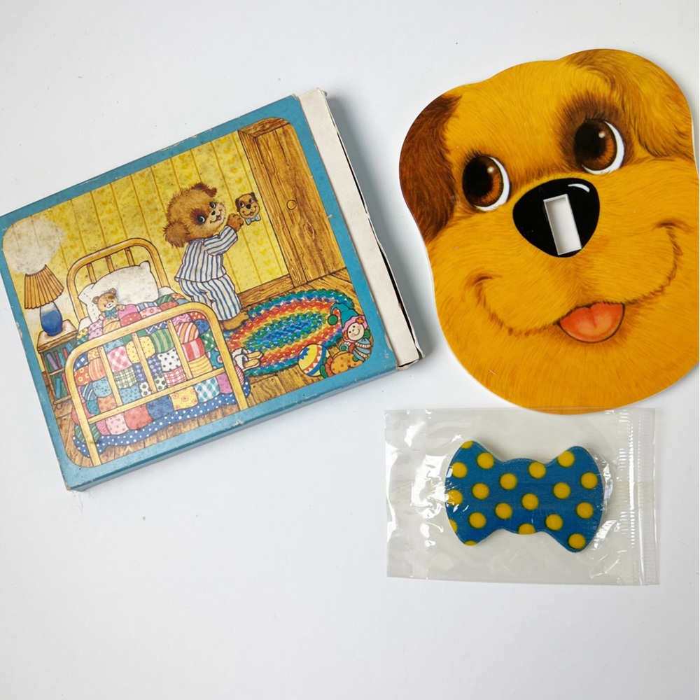 Vintage Avon Playful Pups Golden Pup Light Switch Cover